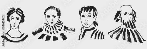 Hand drawn female silhouettes and aesthetic body forms in charcoal style. Minimalist line art for skincare branding, wellness decor and modern textile prints.