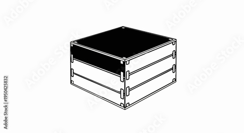 Black top cube structure with three layers and interlocking side panels