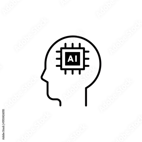 AIテクノロジー ビジネス＆生活アイコンシリーズ – AI思考チップ