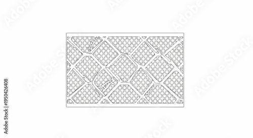 Abstract geometric pattern of interlocking rhombuses with a fine grid overlay