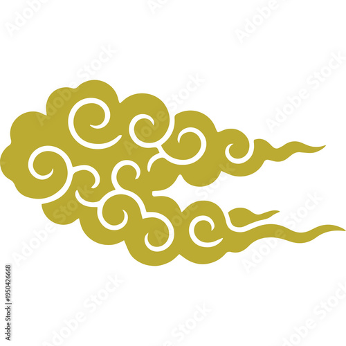 Cloud Thai Art traditional asian luxury line art, Decorative, lai Thai Pattern flat Illustration element graphic design