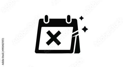 Vector calendar icon with cross symbol