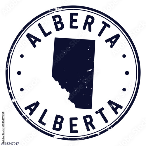 Alberta provincial seal A circular stamp with map and text