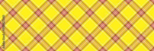 Fashioned texture fabric tartan, sand check seamless plaid. Warmth pattern textile background vector in yellow and red colors.