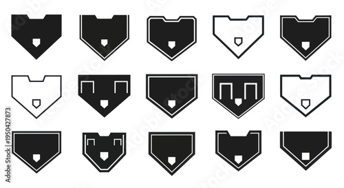 Baseball Home Plate Icons Set