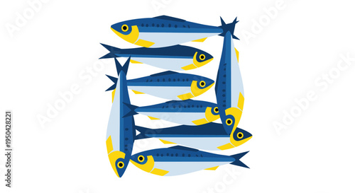 School of Sardines Arranged in a Square Shape