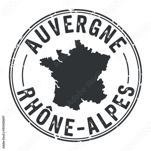 Vintage stamp depicting the Auvergne Rh ne Alpes region of France