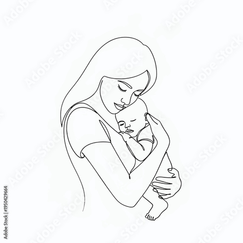 Mother holding newborn baby in loving embrace