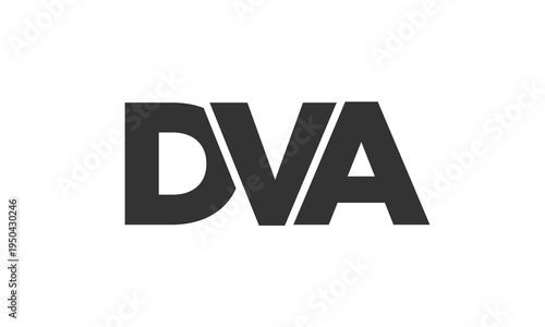 DVA logo design template with strong and modern bold text. Initial based vector logotype featuring simple and minimal typography. Trendy company identity.