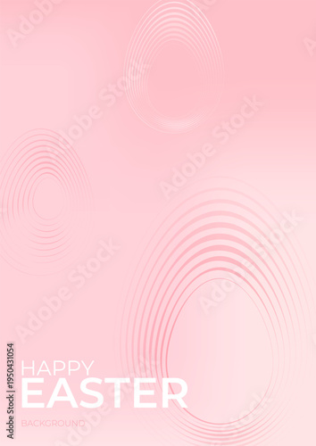 Easter. Abstract Easter poster. Easter linear eggs. Bokeh and blur.