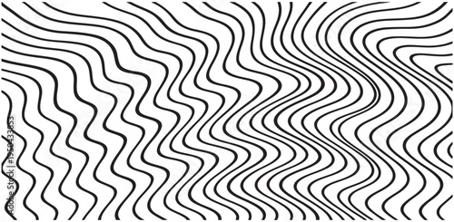 B&W Abstract Wavy Line Texture Organic Flow Background