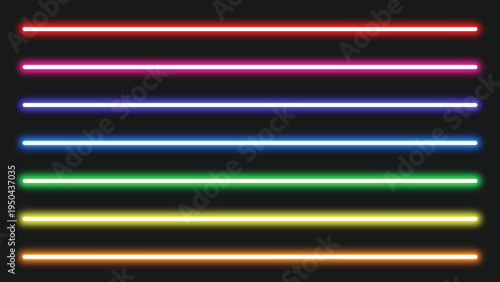 A vibrant display of colorful neon lights on a dark background