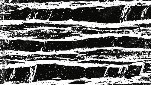 Grunge torn paper stripes background black and white distressed textured design for vintage and retro