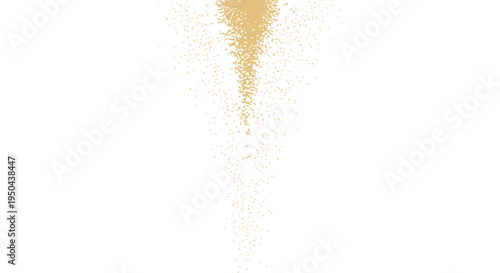 Golden particles falling down on white background 