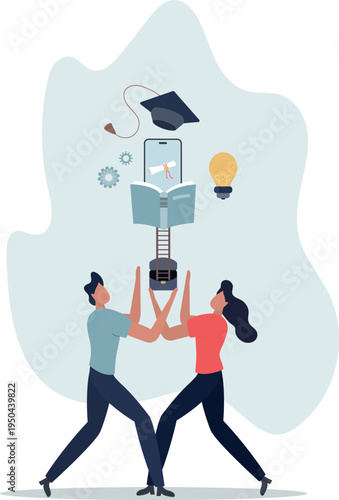 EdTech or educational technology with distant courses.Knowledge learning online using digital teaching lectures .person's life situation and his activities.