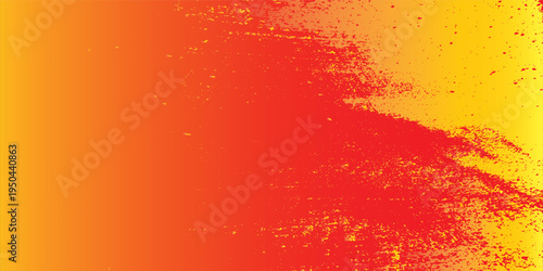 Yellow and red abstract grunge background with halftone style.