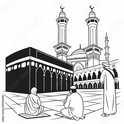 Muslims praying at the kaaba in mecca