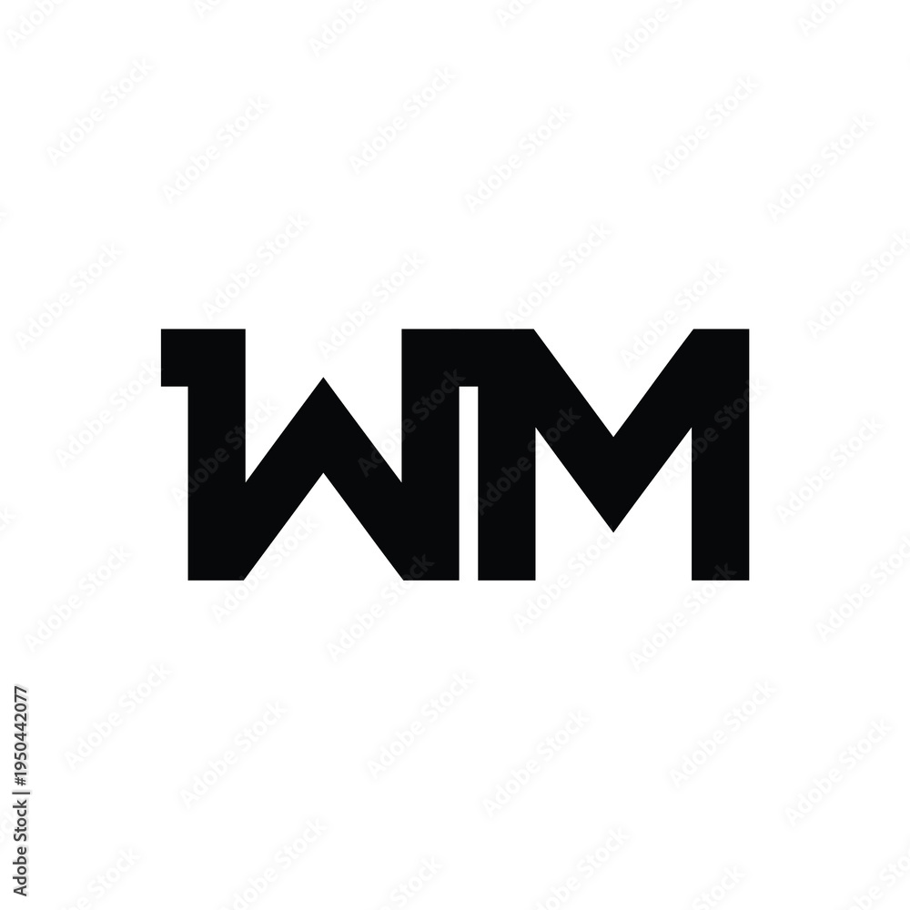 Fototapeta premium WM monogram logo design letter text name symbol monochrome logotype alphabet character simple logo