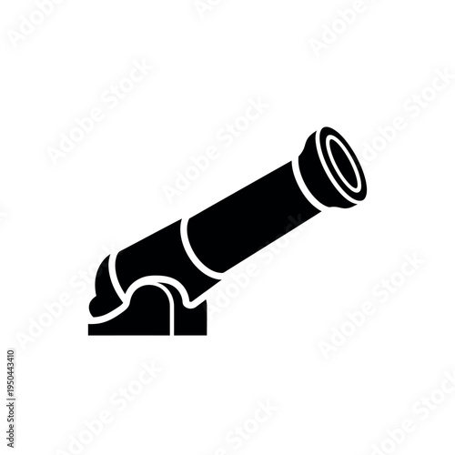 Black and white cannon icon.