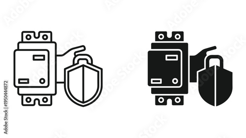 Circuit Breaker Icon with Shield Symbol