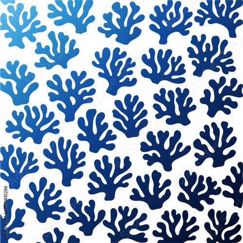 Blue Sea Coral Reef Underwater Organic Pattern