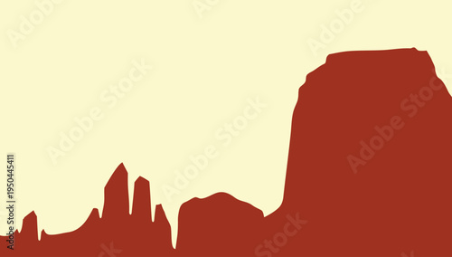 Desert canyon landscape rock formation scenic nature background western terrain travel destination vector illustration design element