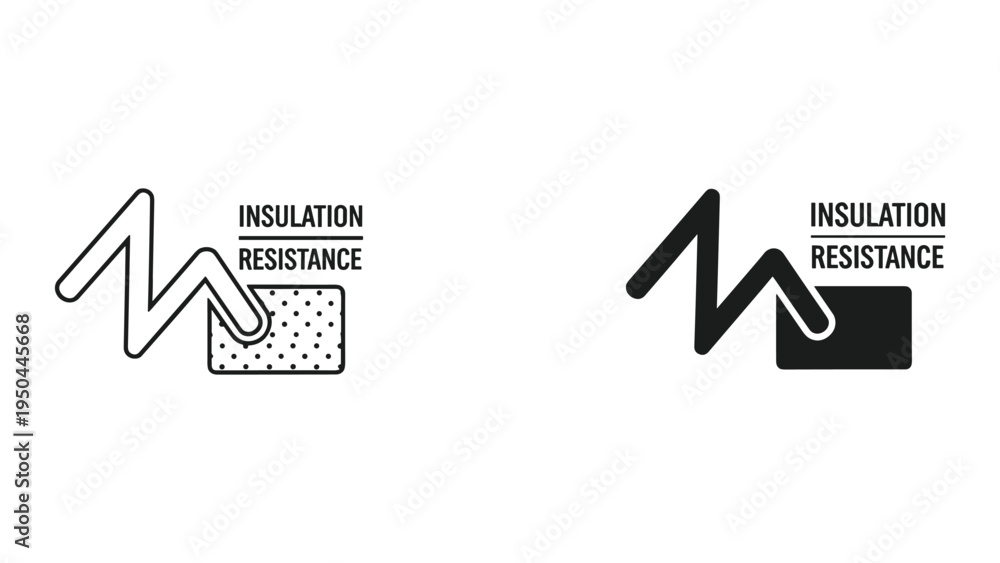 Obraz premium Insulation Resistance Symbol, Thermal Barrier Icon, Heat Proofing Sign, Energy Efficiency Concept