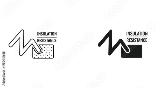 Insulation Resistance Symbol, Thermal Barrier Icon, Heat Proofing Sign, Energy Efficiency Concept