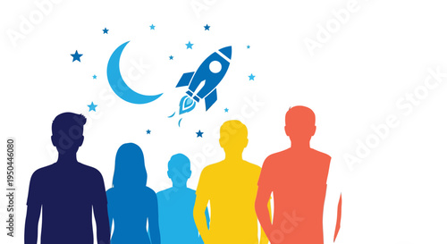 Diverse group of people standing together.