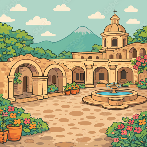 Convento de las Capuchinas Courtyard Antigua Guatemala