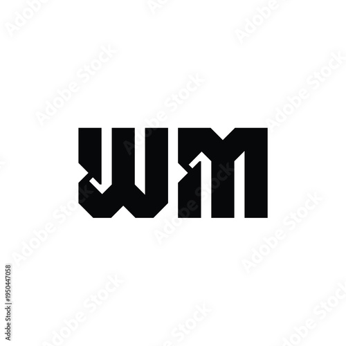 WM monogram logo design letter text name symbol monochrome logotype alphabet character simple logo