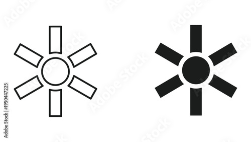 Star of Life and Outline Icon Set - Emergency Medical Services Symbol