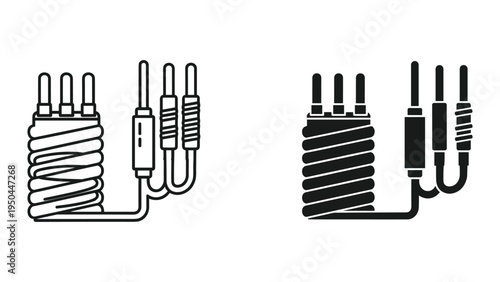 Coil Inductor and Connectors Electronic Component Symbols