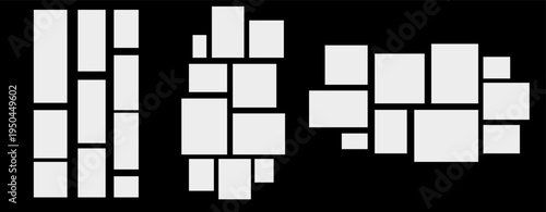 Pictures or photos frame collage. comics page grid layout abstract photo frames and digital photo wall template