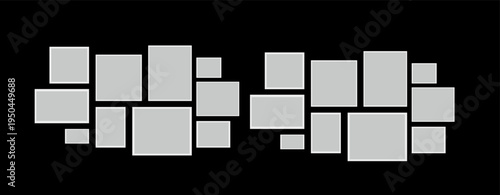 Pictures or photos frame collage. comics page grid layout abstract photo frames and digital photo wall template
