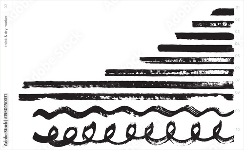 Vector Brushes. Thick & Dry Marker.