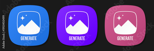 Ai image generate buttons. AI Generate App Icon with Mountain and Stars