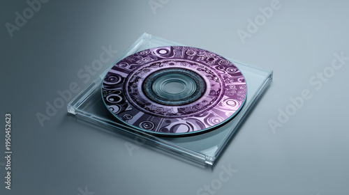 Glossy Compact Disc Mockup with Mirror Reflection