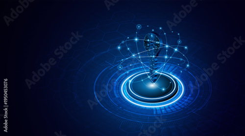 technology circuit board key icon. Cyber ​​data security and privacy concept. modern technology innovation concept background