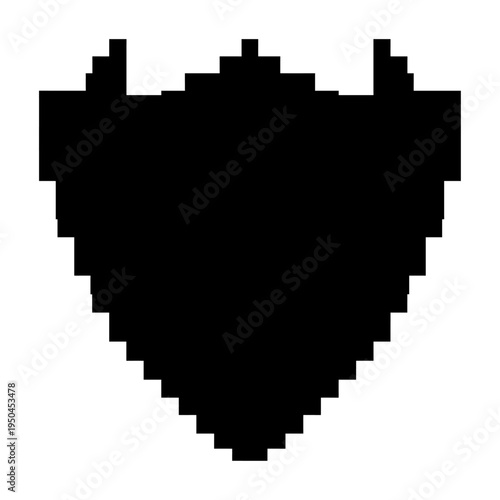 Black pixelated vector heart symbol displayed