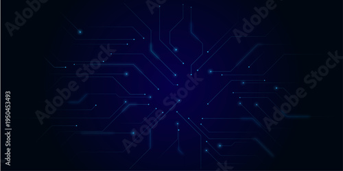 Enter prompt to command AI generate ideas. Futuristic HUD frame on circuit board background. Connected lines with electronic elements.