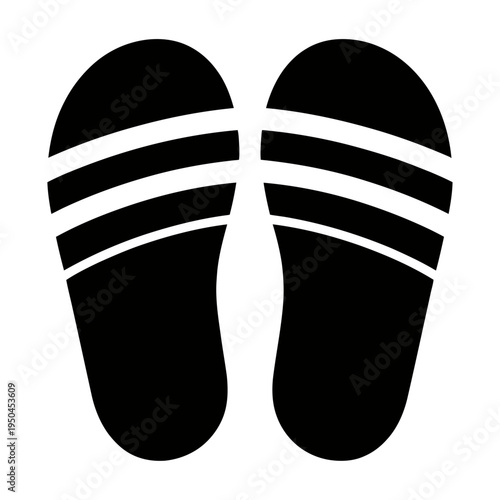 Vector of a pair of sandals with three stripes