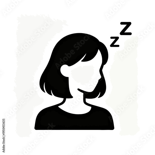 Vector of a woman sleeping with zzz icons