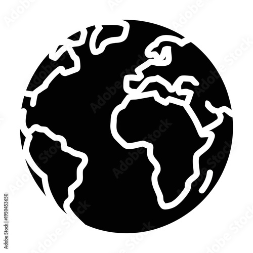 Wallpaper Mural Minimalist vector of a globe showing continents in a design. Torontodigital.ca