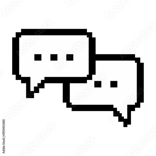 Wallpaper Mural Vector of two overlapping speech bubbles in a pixel art style Torontodigital.ca