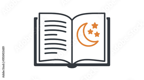 Open book with work document and bedtime story