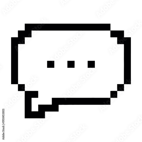 Wallpaper Mural Pixel art vector icon of a speech bubble with three dots and a line Torontodigital.ca