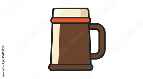 Oktoberfest beer stein minimalist vector icon isolated on white
