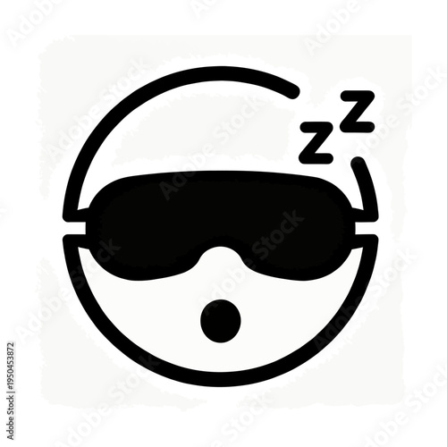 Wallpaper Mural Vector of a smiling face wearing a sleep mask with z's Torontodigital.ca