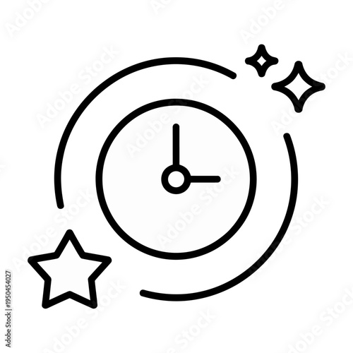 Wallpaper Mural Vector of a clock surrounded by stars and sparkles Torontodigital.ca